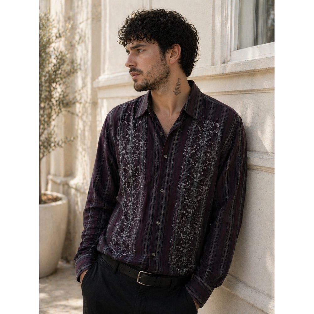 Age of Wisdom Embroidered Button Down Shirt